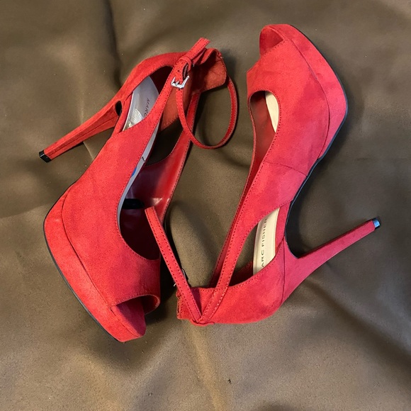 Marc Fisher Shoes - NOT FOR SALE!!! MARC FISHER SIZE 10 RED PEEP TOE ANKLE STRAP PUMP GENTLY USED